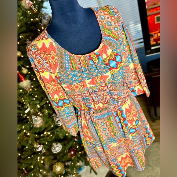 EUC Pink Owl Apparel Tribal Print Dress - Picture 5 of 13